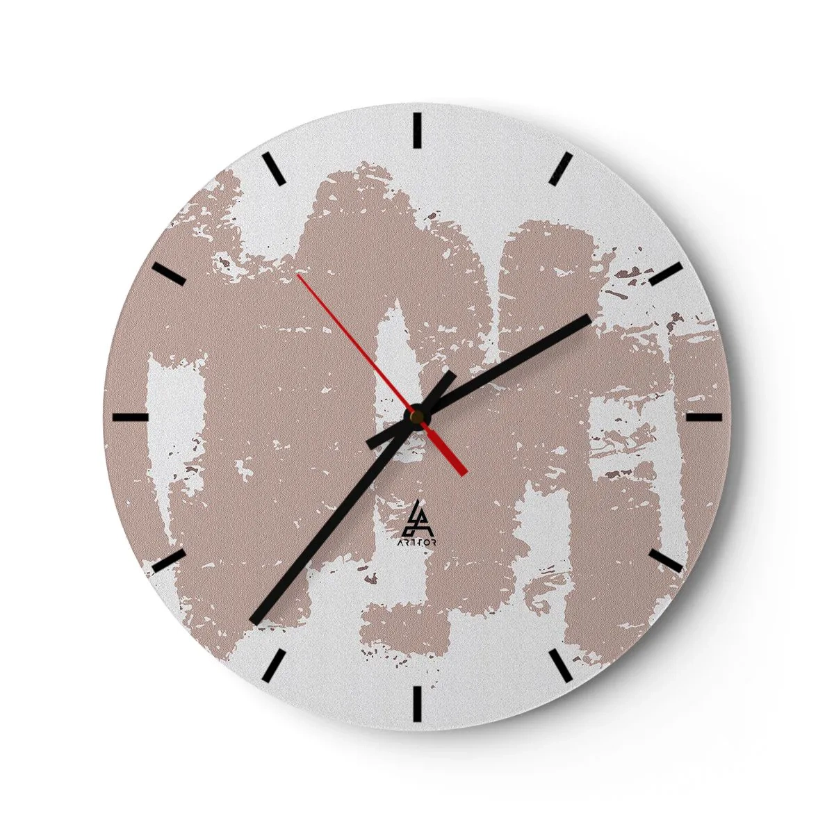 Horloge murale - Pendule murale - Abstraction en rose tendre - 40x40 cm