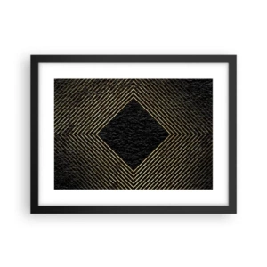Affiche dans un cadre noir - Poster - Géométrie dans un style glamour - 40x30 cm