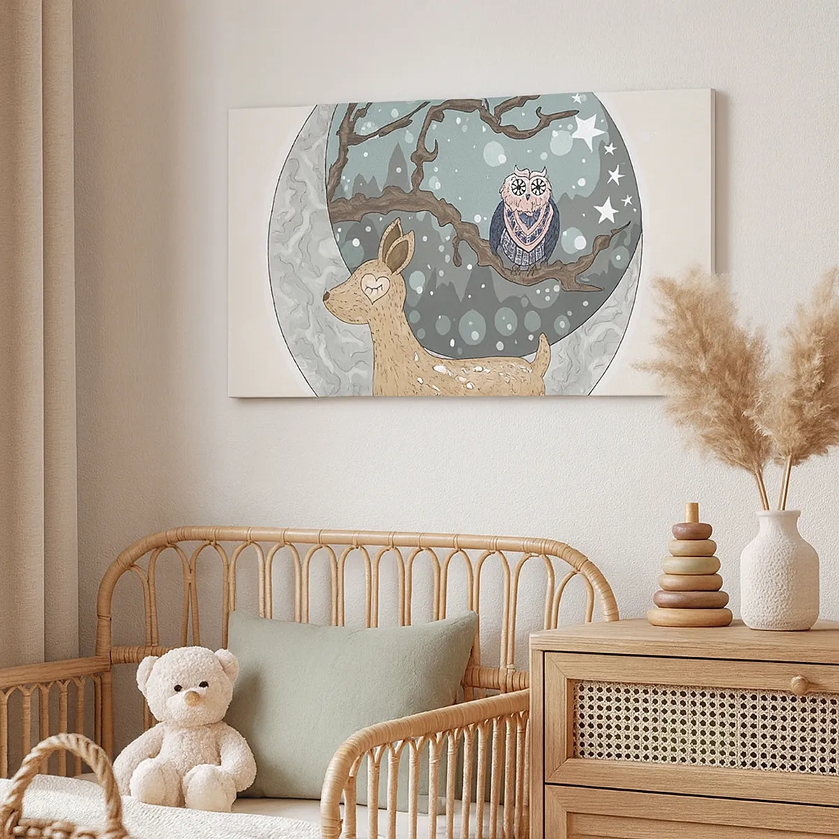 Impression sur toile - Image sur toile - Une nuit de conte de fées en forêt - 30x30 cm