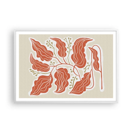 Affiche dans un cadre blanc - Poster - Folk et coloré - 100x70 cm