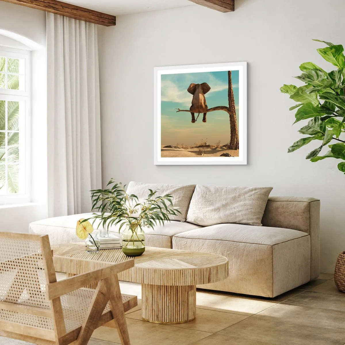 Affiche dans un cadre blanc - Poster - Nouveau point de vue - 60x60 cm