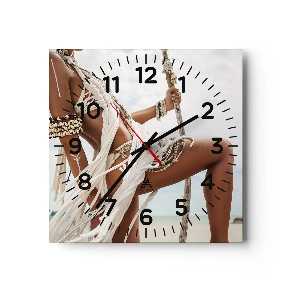 Horloge murale - Pendule murale - Prêtresse du soleil - 40x40 cm