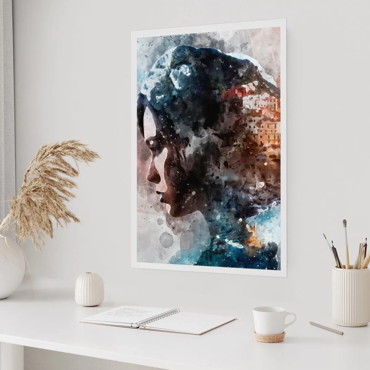 Affiche - Poster - L'histoire d'une fille avec une ville en arrière-plan - 70x100 cm