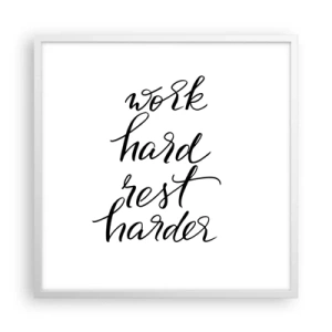 Affiche dans un cadre blanc - Poster - Équilibre de vie - 60x60 cm