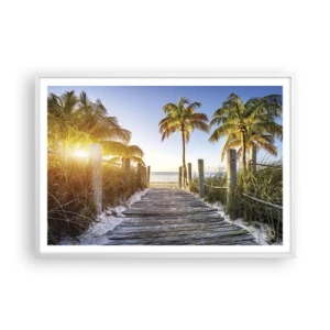 Affiche dans un cadre blanc - Poster - Directement au paradis - 100x70 cm