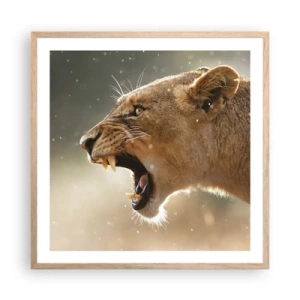 Affiche dans un chêne clair - Poster - Essayez  de ne pas écouter - 60x60 cm