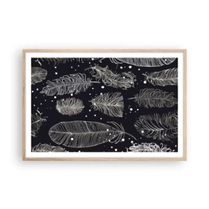 Affiche dans un chêne clair - Poster - Toile de plumes - 91x61 cm