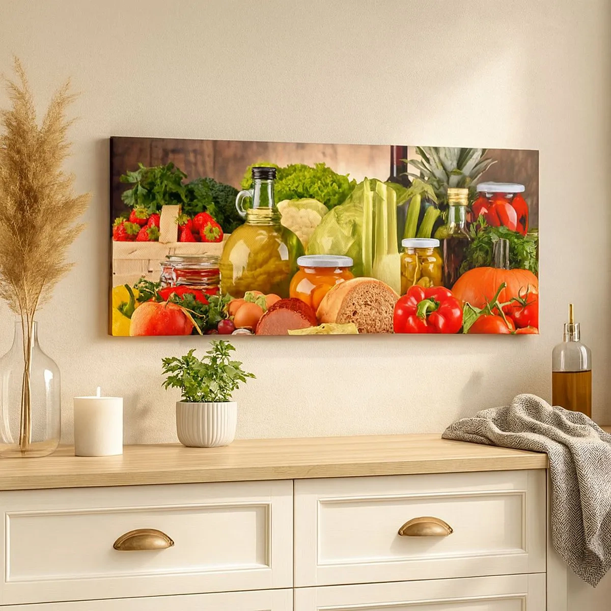 Impression sur toile - Image sur toile - Fumé, cuit au four et mariné - 100x40 cm