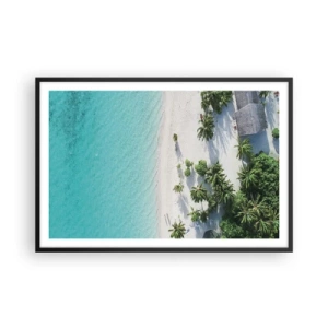 Affiche dans un cadre noir - Poster - Vacances au paradis - 91x61 cm