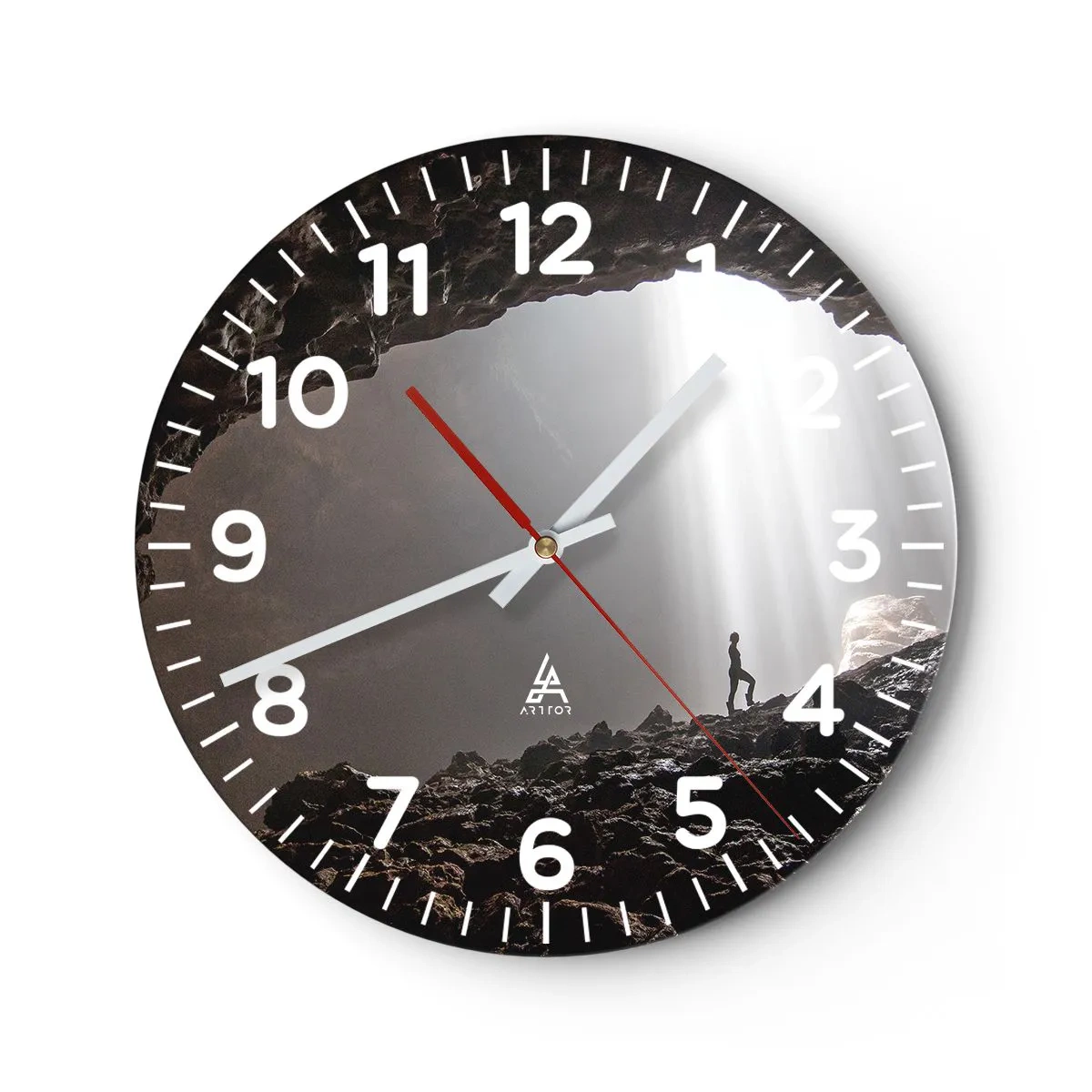 Horloge murale - Pendule murale - Grotte lumineuse - 40x40 cm