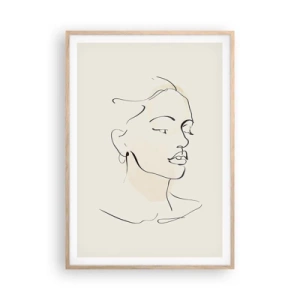 Affiche dans un chêne clair - Poster - Une ligne certaine - 70x100 cm