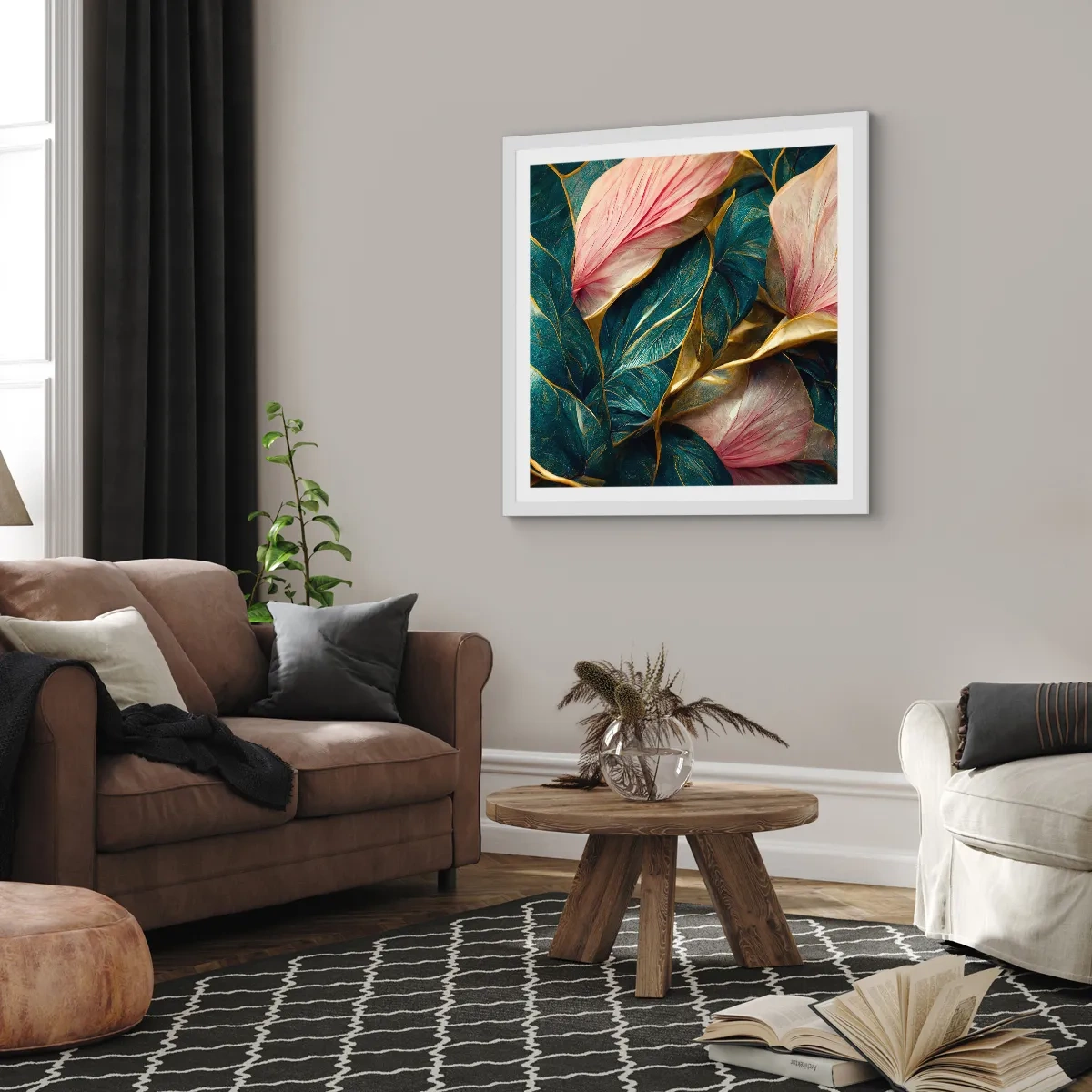 Affiche dans un cadre blanc - Poster - Élégance et style naturels - 30x30 cm