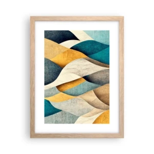 Affiche dans un chêne clair - Poster - Rythme et vague - 30x40 cm