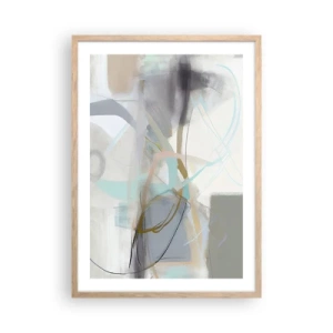 Affiche dans un chêne clair - Poster - Abstraction brumeuse - 50x70 cm