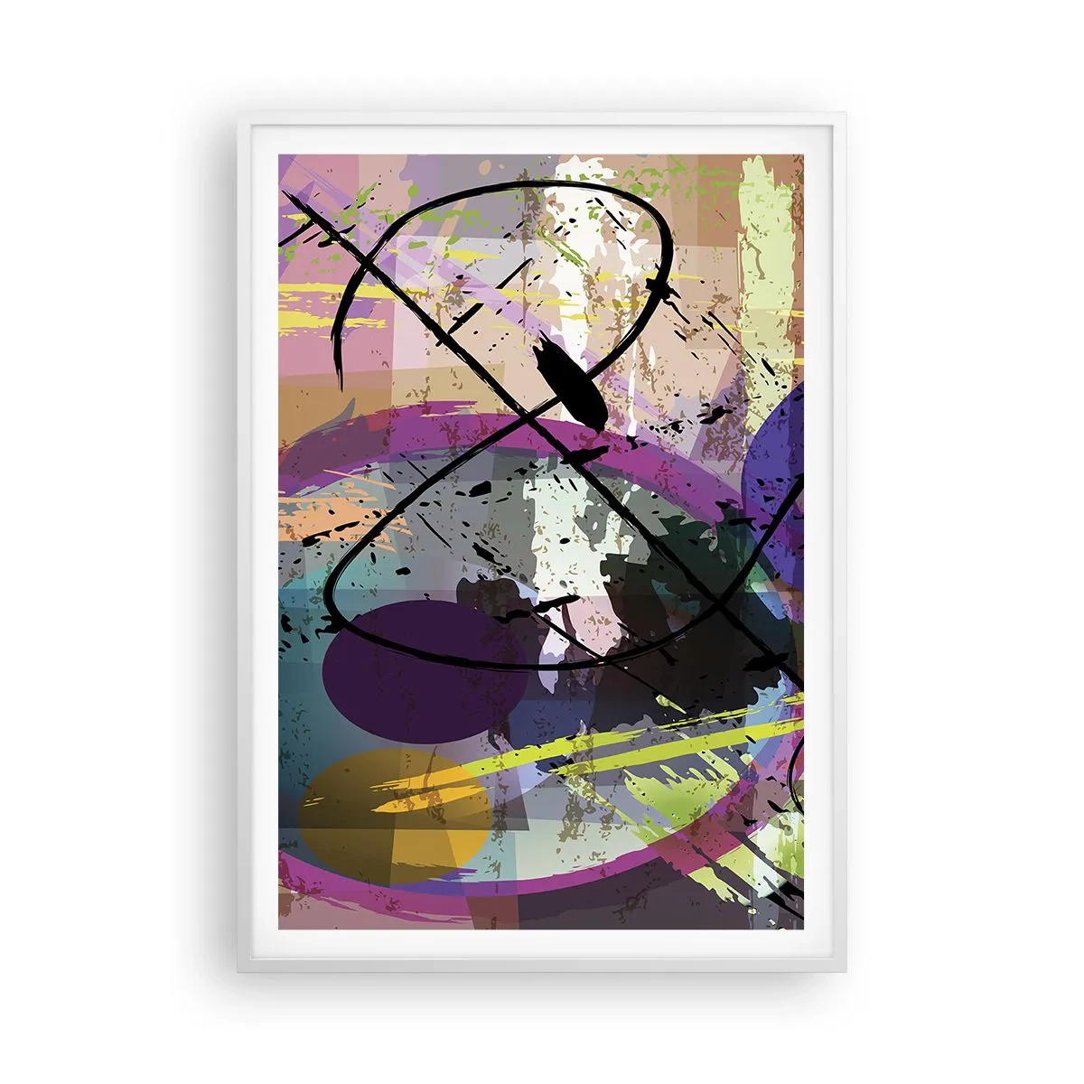 Affiche dans un cadre blanc - Poster - Vous pouvez aller tout droit ou autour - 70x100 cm