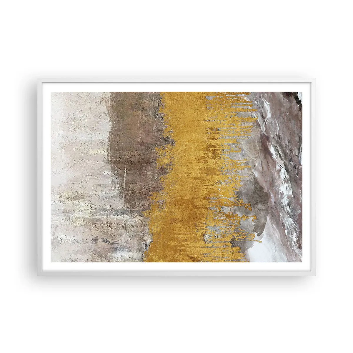 Affiche dans un cadre blanc - Poster - Une explosion d'or - 100x70 cm