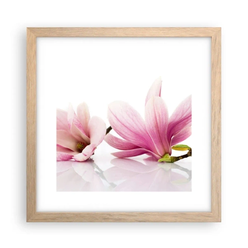 Affiche dans un chêne clair - Poster - Délicat comme une brise de printemps - 30x30 cm