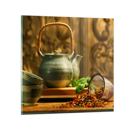 Impression sur verre - Image sur verre - Un traité sur la consommation de thé - 30x30 cm
