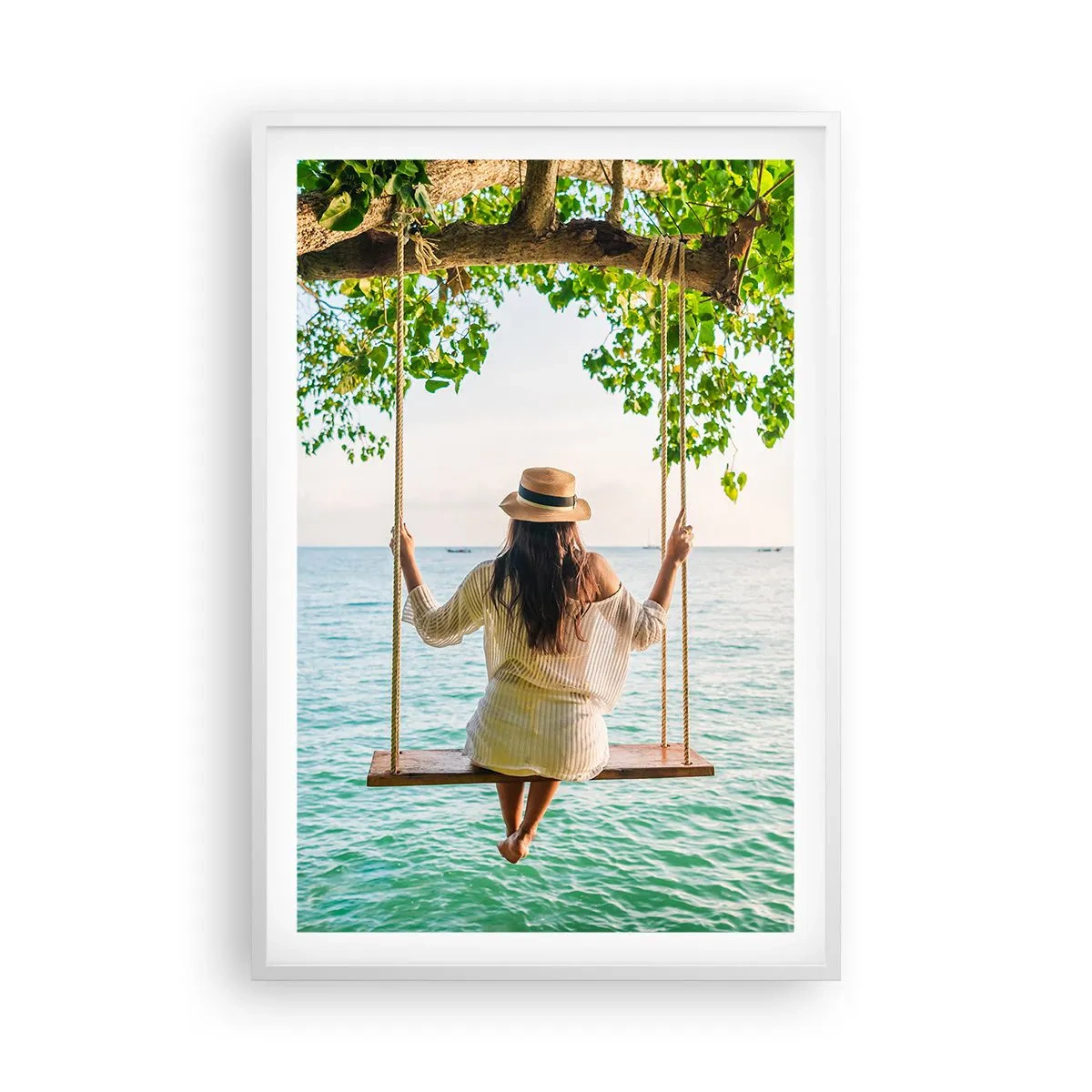 Affiche dans un cadre blanc - Poster - La vie est belle - 61x91 cm