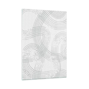 Impression sur verre - Image sur verre - Lignes courbes abstraites dans des tons de gris sur blanc - 50x70cm - Il n'y a pas de chemin droit - Décoration murale moderne pour le salon et la chambre ARTTOR