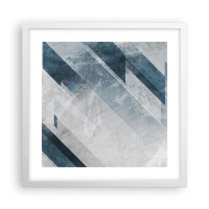 Affiche dans un cadre blanc - Poster - Composition spatiale - mouvement gris - 40x40 cm