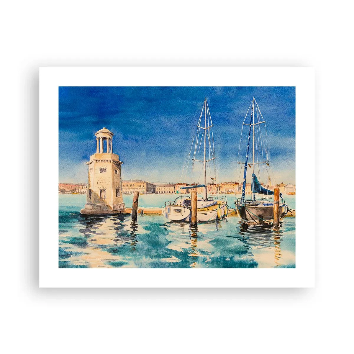 Affiche - Poster - Lagune ensoleillée - 50x40 cm