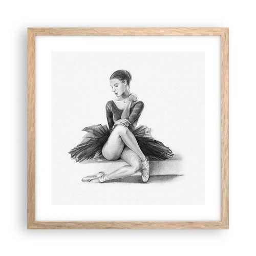 Affiche dans un chêne clair - Poster - Envoutée par la danse - 40x40 cm