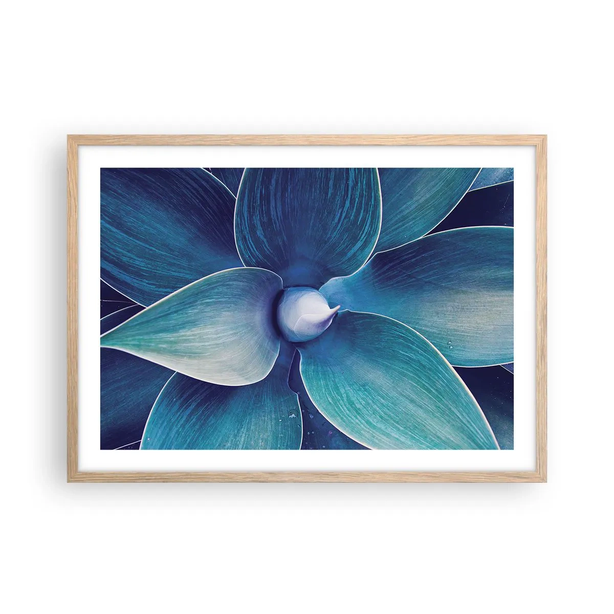 Affiche dans un chêne clair - Poster - Le bleu du ciel - 70x50 cm