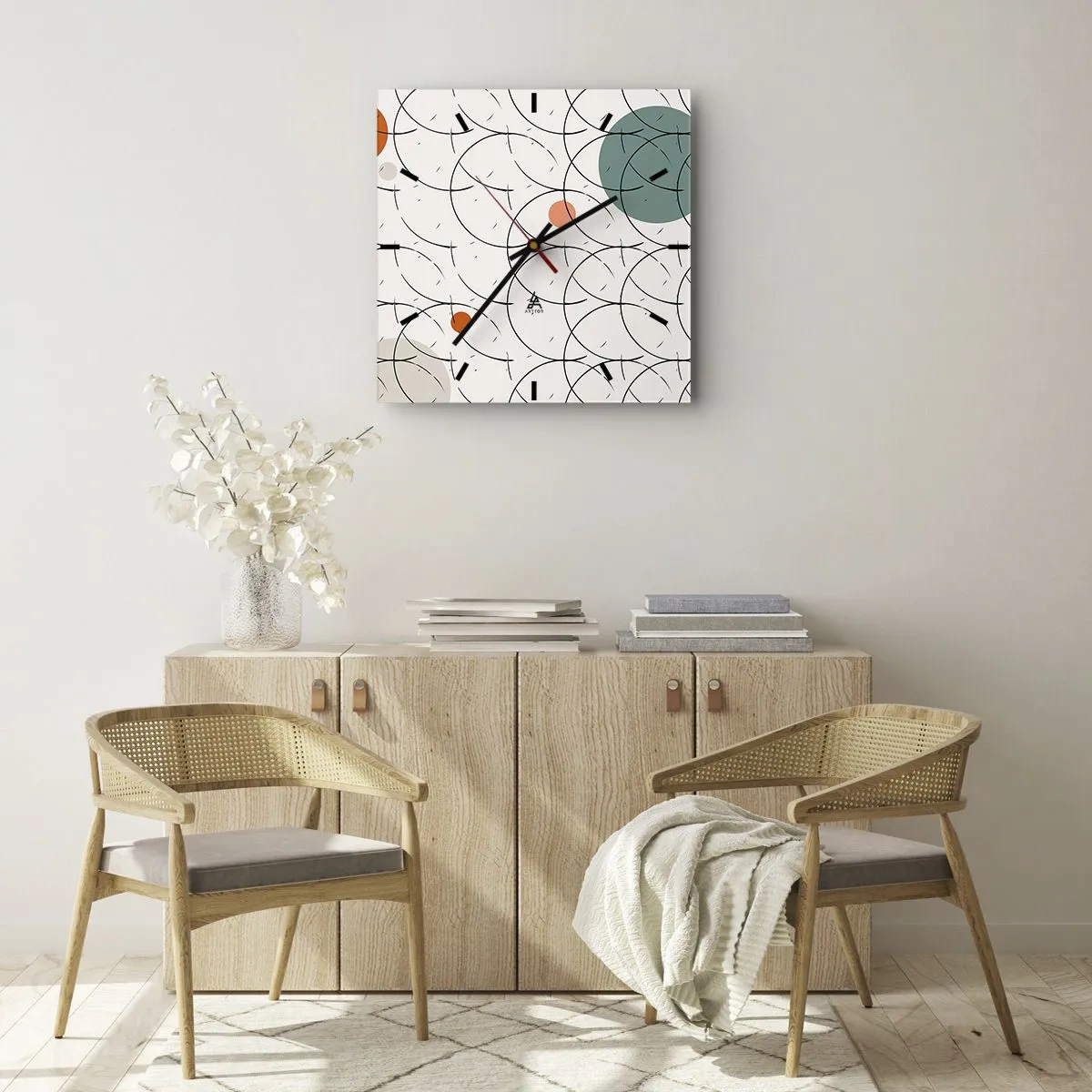 Horloge murale - Pendule murale - Dans l'esprit pop art - 40x40 cm