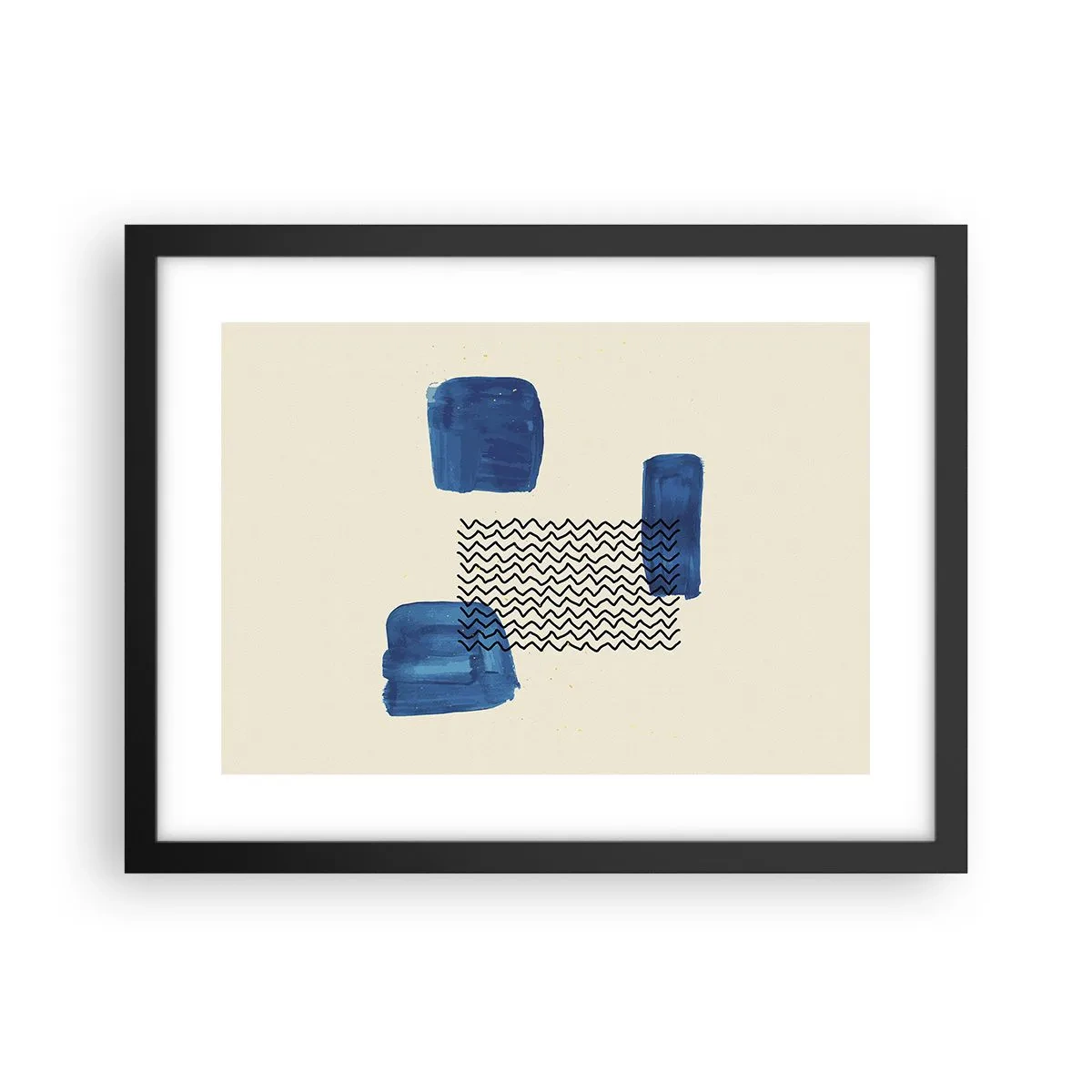 Affiche dans un cadre noir - Poster - Quatuor abstrait - 40x30 cm