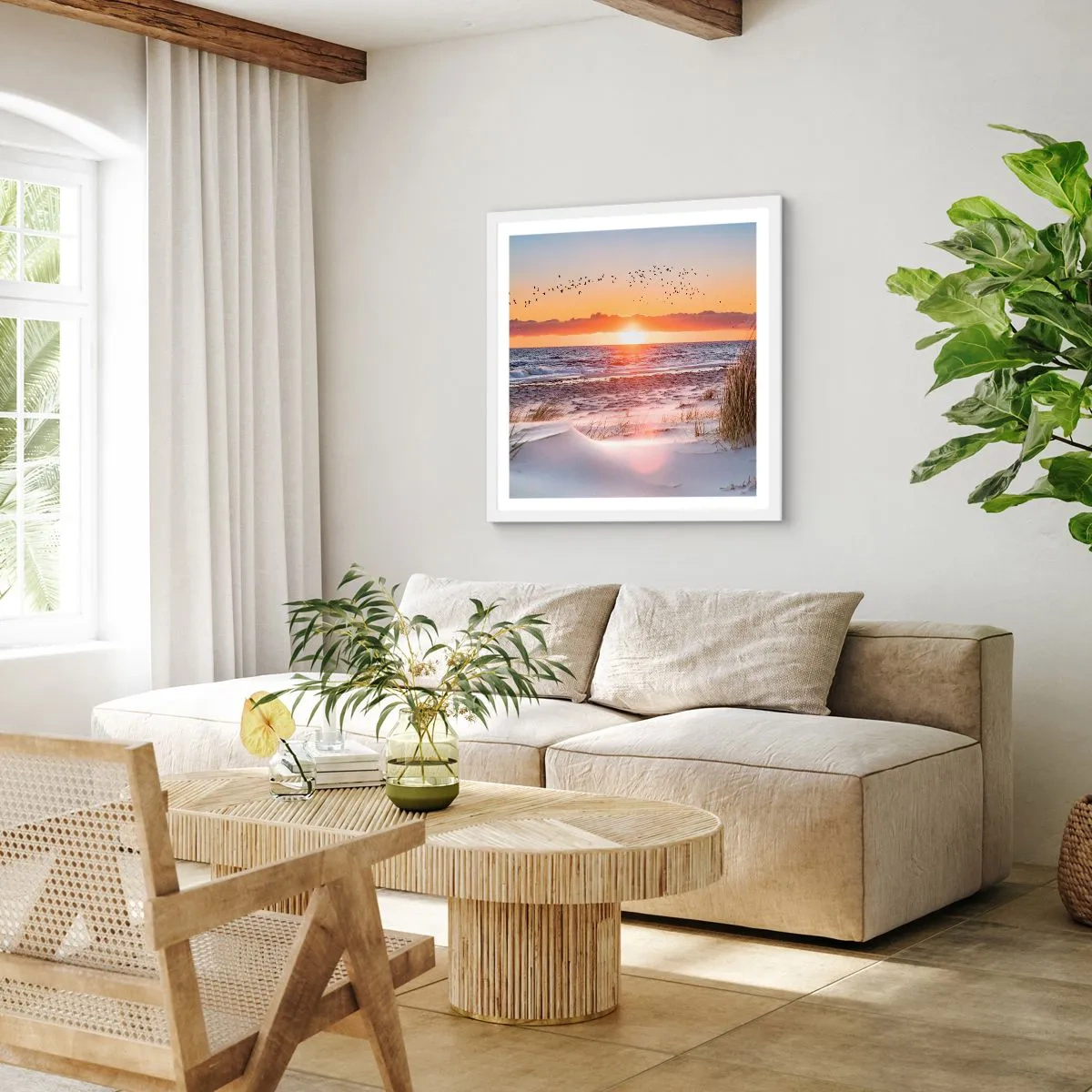 Affiche dans un cadre blanc - Poster - Paysage horizontal - 50x50 cm
