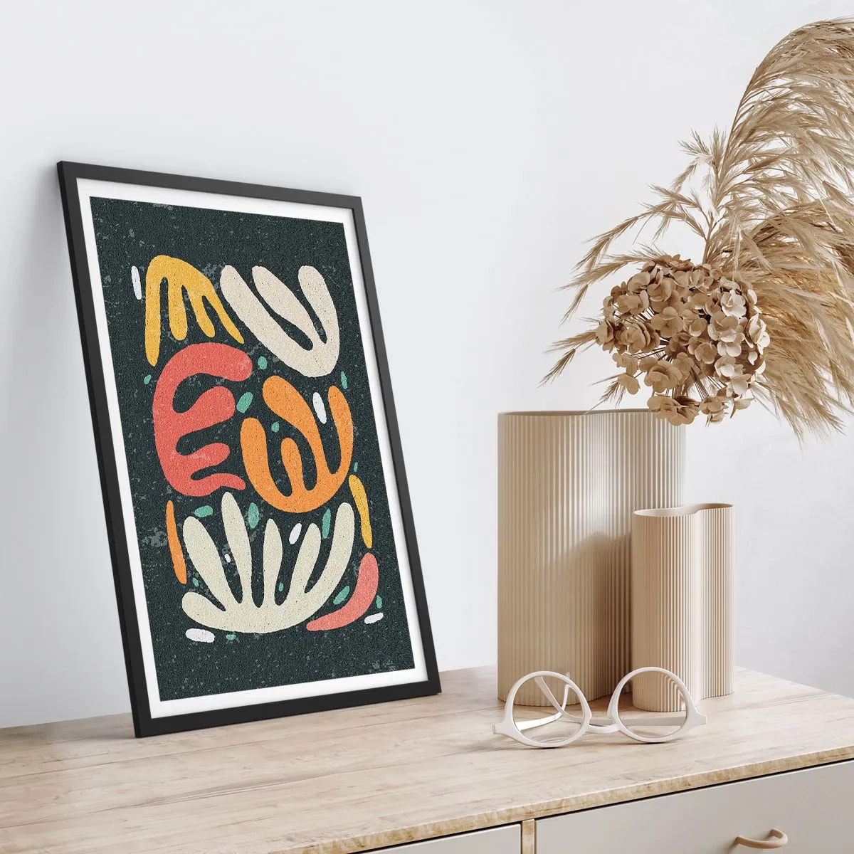 Affiche dans un cadre noir - Poster - Composition – Je suis sur le point de t'attraper - 70x100 cm