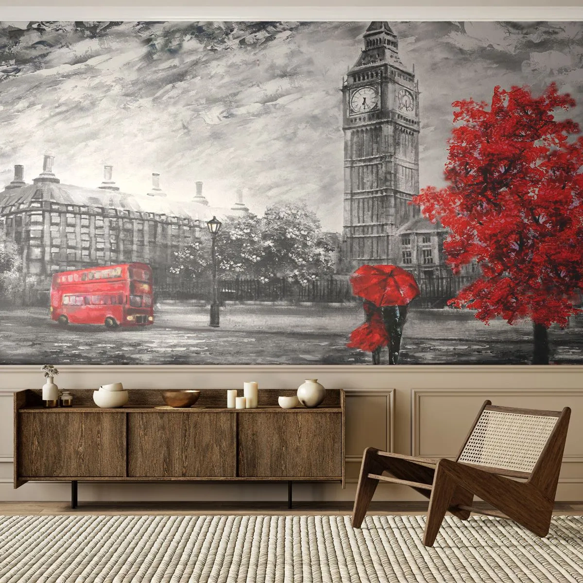 Papier Peint Photo Premium Canvas - Une journée passionnante - Ville, Londres, Architecture - 350x256 cm