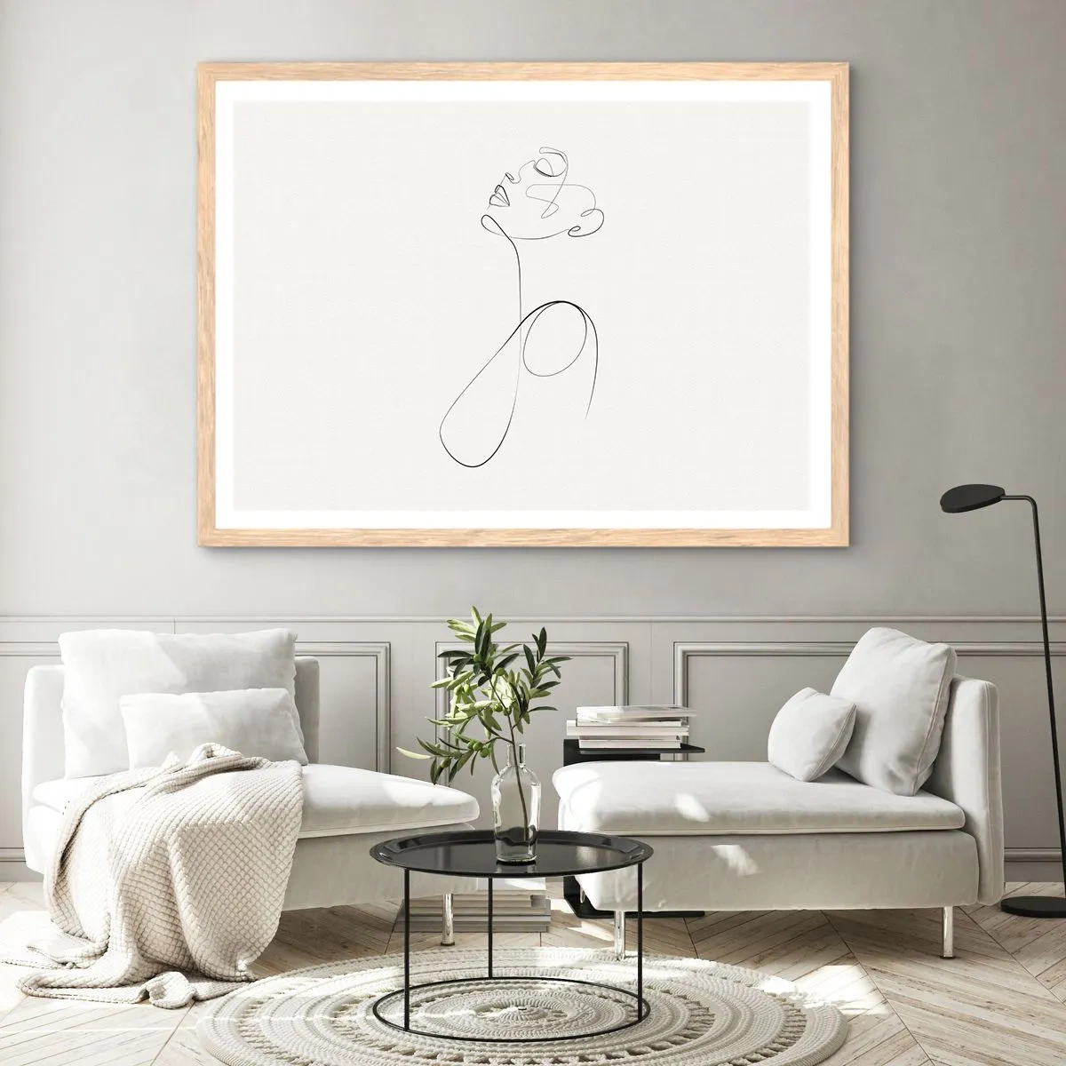 Affiche dans un chêne clair - Poster - En boucle dans les rêves - 100x70 cm