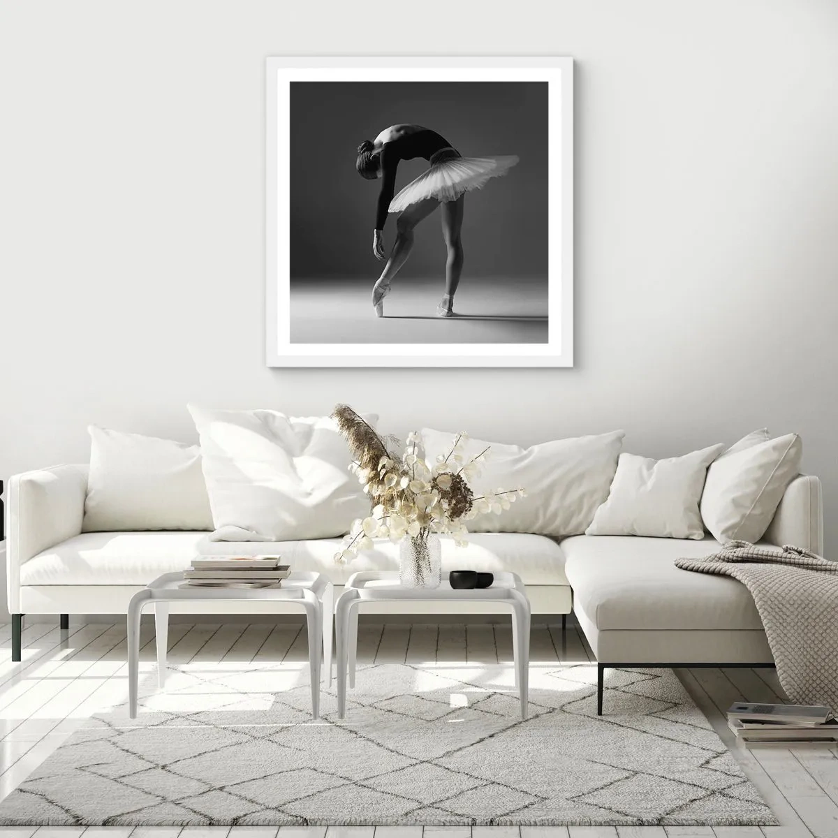 Affiche dans un cadre blanc - Poster - Belle ballerine - 30x30 cm