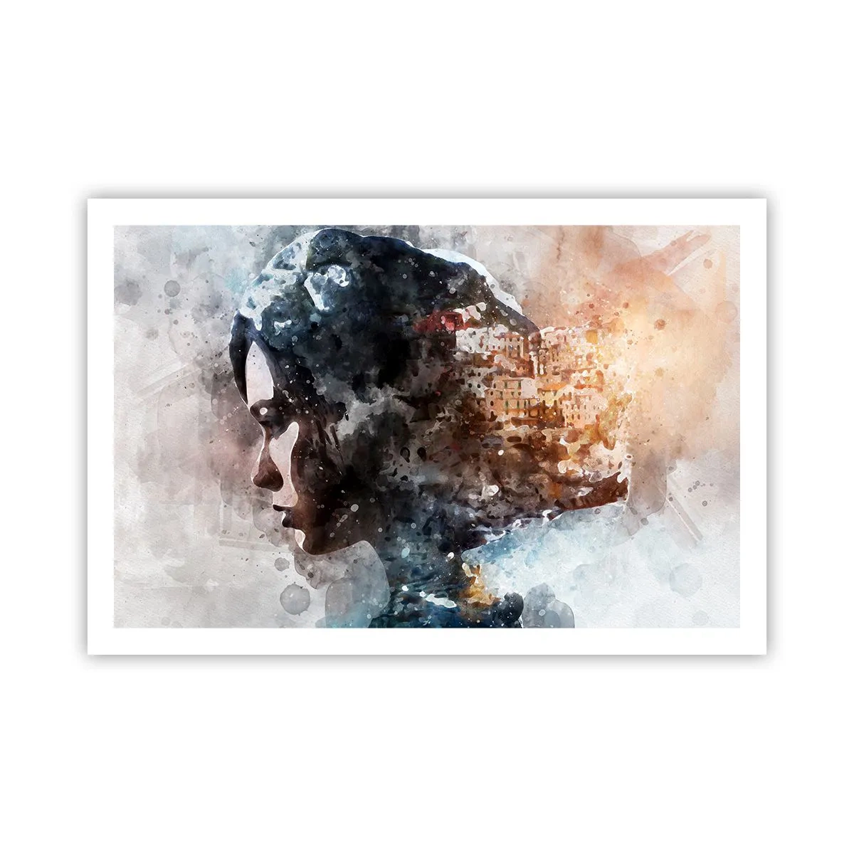 Affiche - Poster - L'histoire d'une fille avec une ville en arrière-plan - 91x61 cm