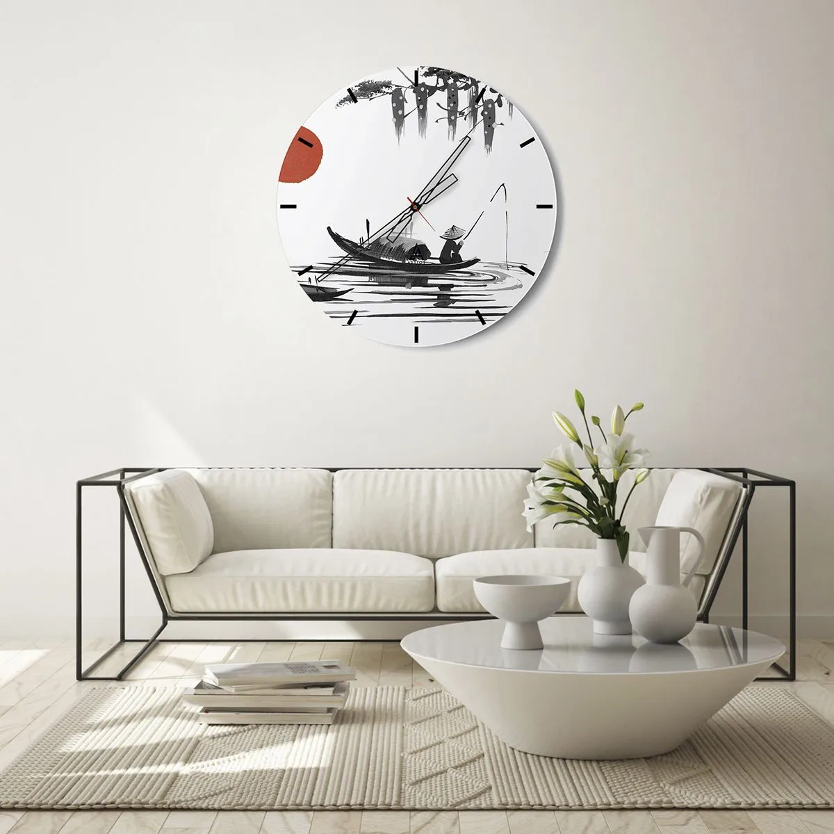 Horloge murale - Pendule murale - Après-midi asiatique - 40x40 cm