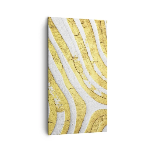 Impression sur toile - Image sur toile - Composition en blanc et or - 45x80 cm