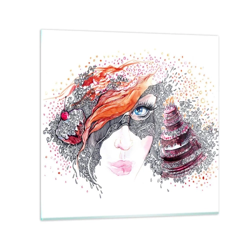 Impression sur verre - Image sur verre - Avec elle, c'est tous les jours la fête - 70x70 cm