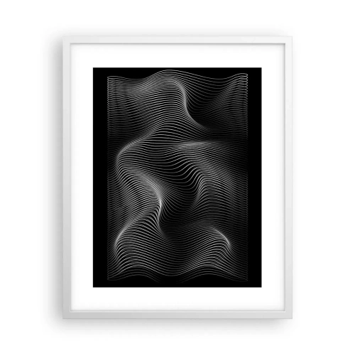 Affiche dans un cadre blanc - Poster - Danse de lumière dans l'espace - 40x50 cm