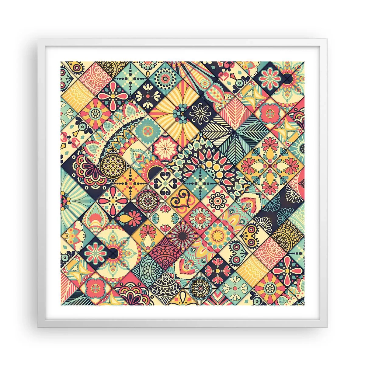 Affiche dans un cadre blanc - Poster - Ambiance marocaine - 60x60 cm