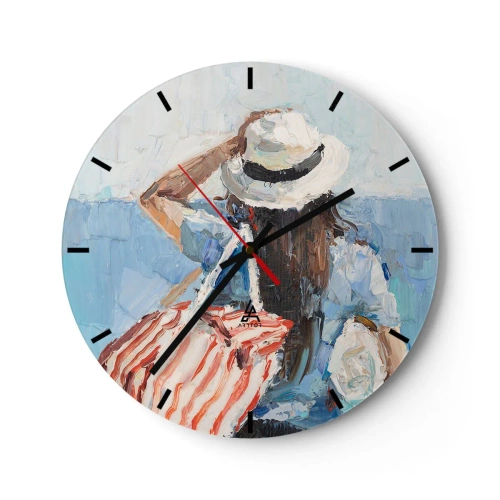 Horloge murale - Pendule murale - Bienvenue à vos vacances - 40x40 cm