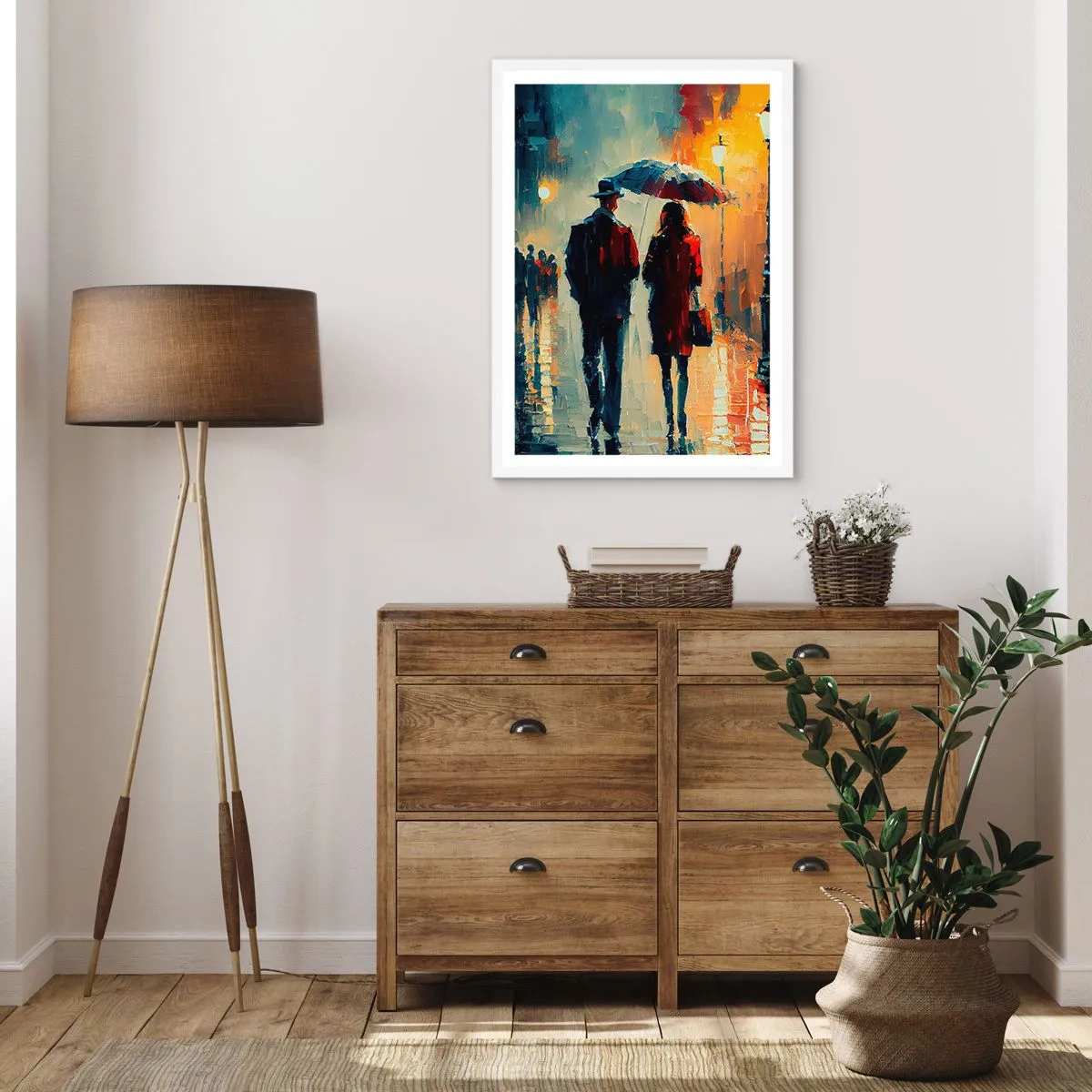 Affiche dans un cadre blanc - Poster - Histoire d'amour urbaine - 40x50 cm