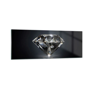 Impression sur verre - Image sur verre - Une interprétation artistique d'un diamant sur fond sombre - 140x50cm - La meilleure amie - Décoration murale moderne pour le salon et la chambre ARTTOR