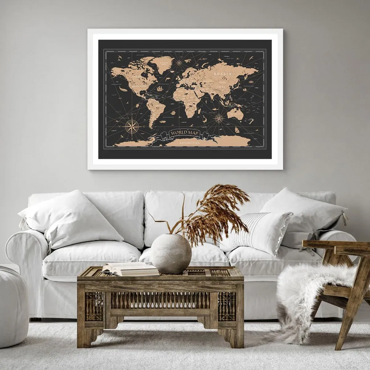 Affiche dans un cadre blanc - Poster - Les limites de mon monde - 91x61 cm