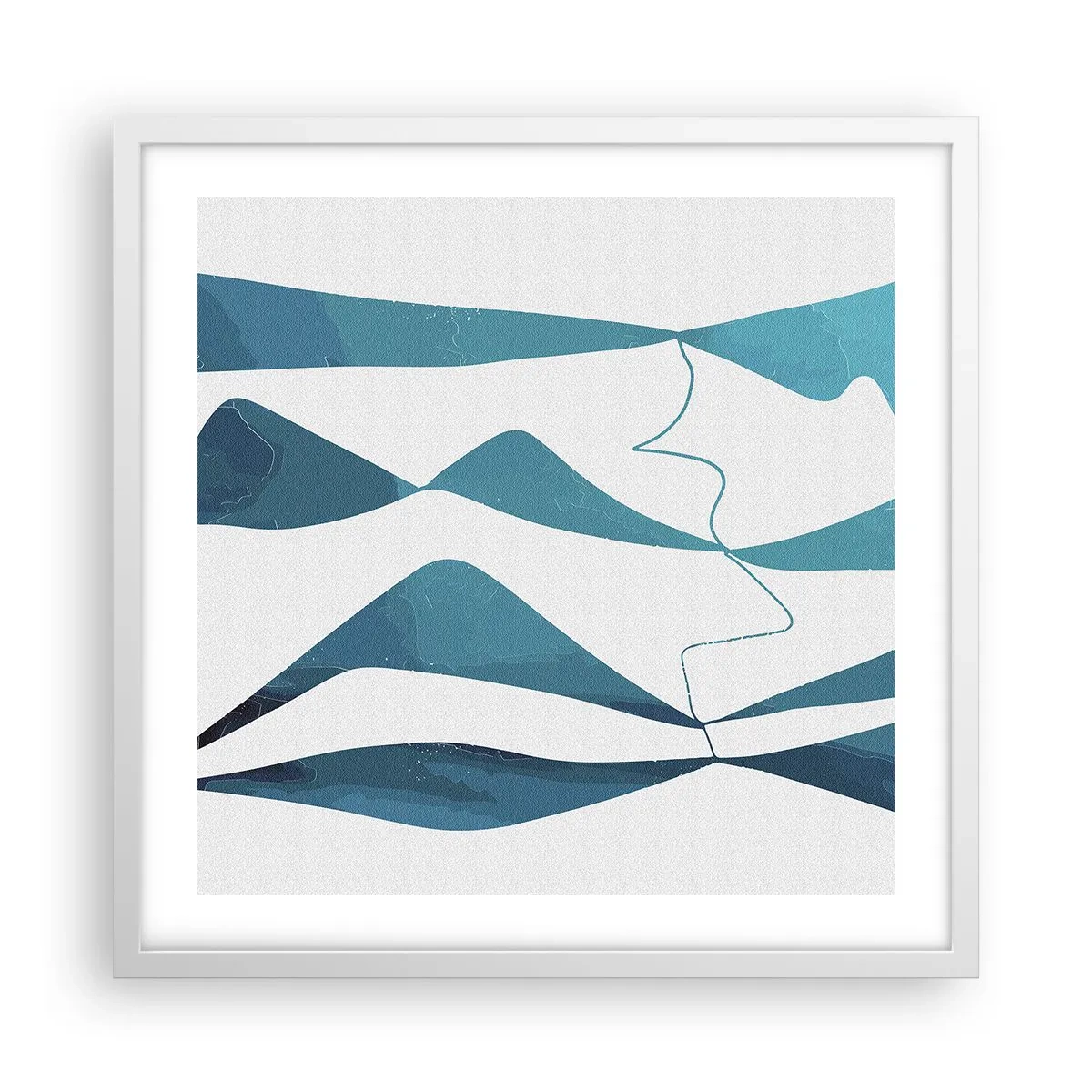 Affiche dans un cadre blanc - Poster - Abstraction : composé turquoise - 50x50 cm