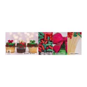 Échantillon de Papier Peint Premium Canvas - Une sucrerie après la cocarde - La gastronomie, Biscuits, Muffins colorés - 100x30 cm