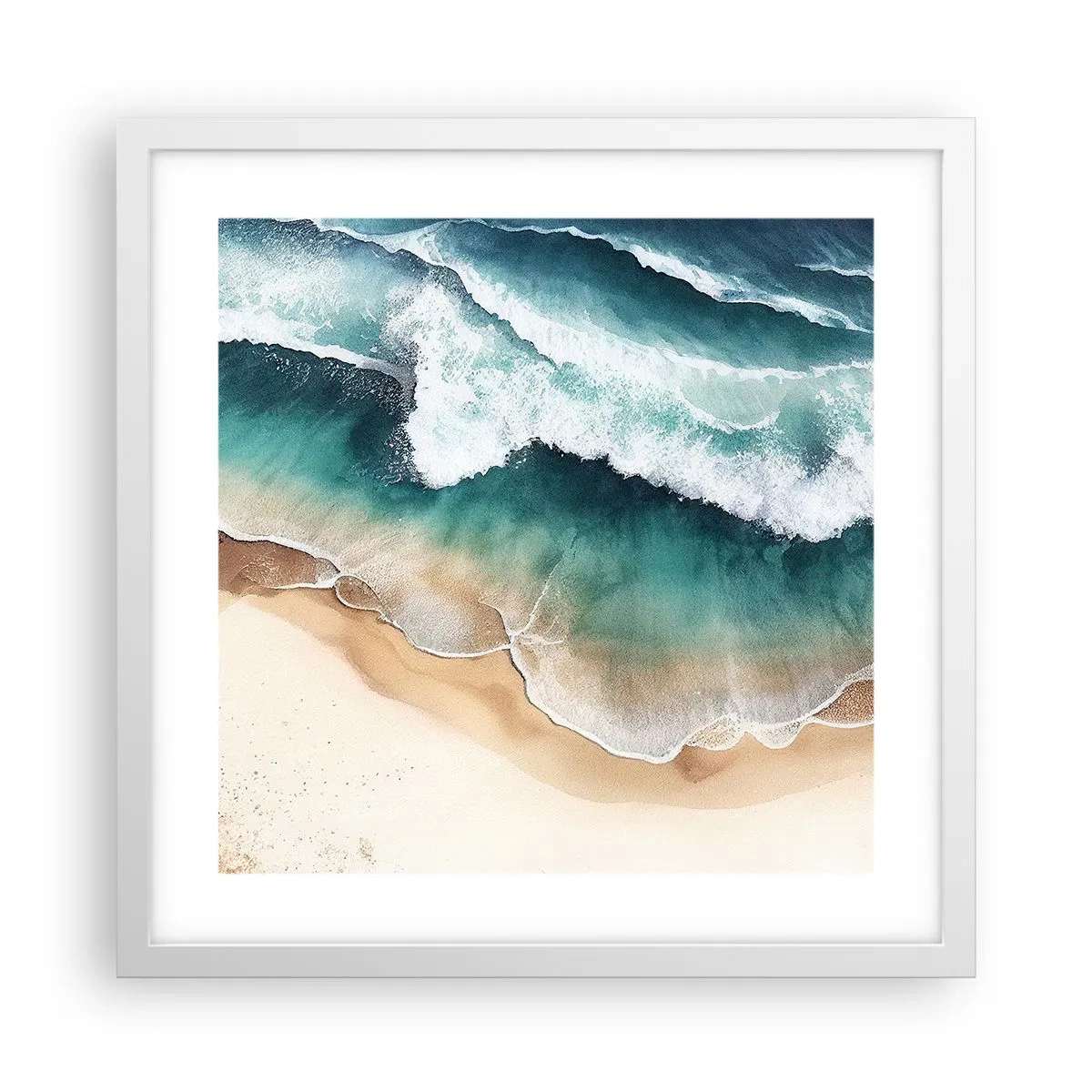 Affiche dans un cadre blanc - Poster - La rencontre éternelle - 40x40 cm