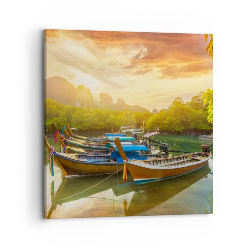 Impression sur toile - Image sur toile - Avant une journée chargée - 70x70 cm