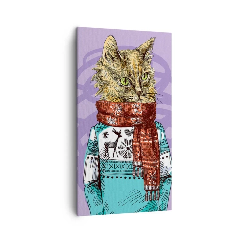 Impression sur toile - Image sur toile - Le chat, pas uniquement dans les chaussures - 45x80 cm